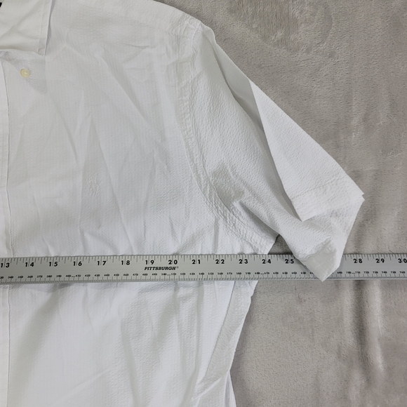 Ralph Lauren White Textured Button-Down Shirt Men's Shirt | Collar | Size L - Picture 4 of 6